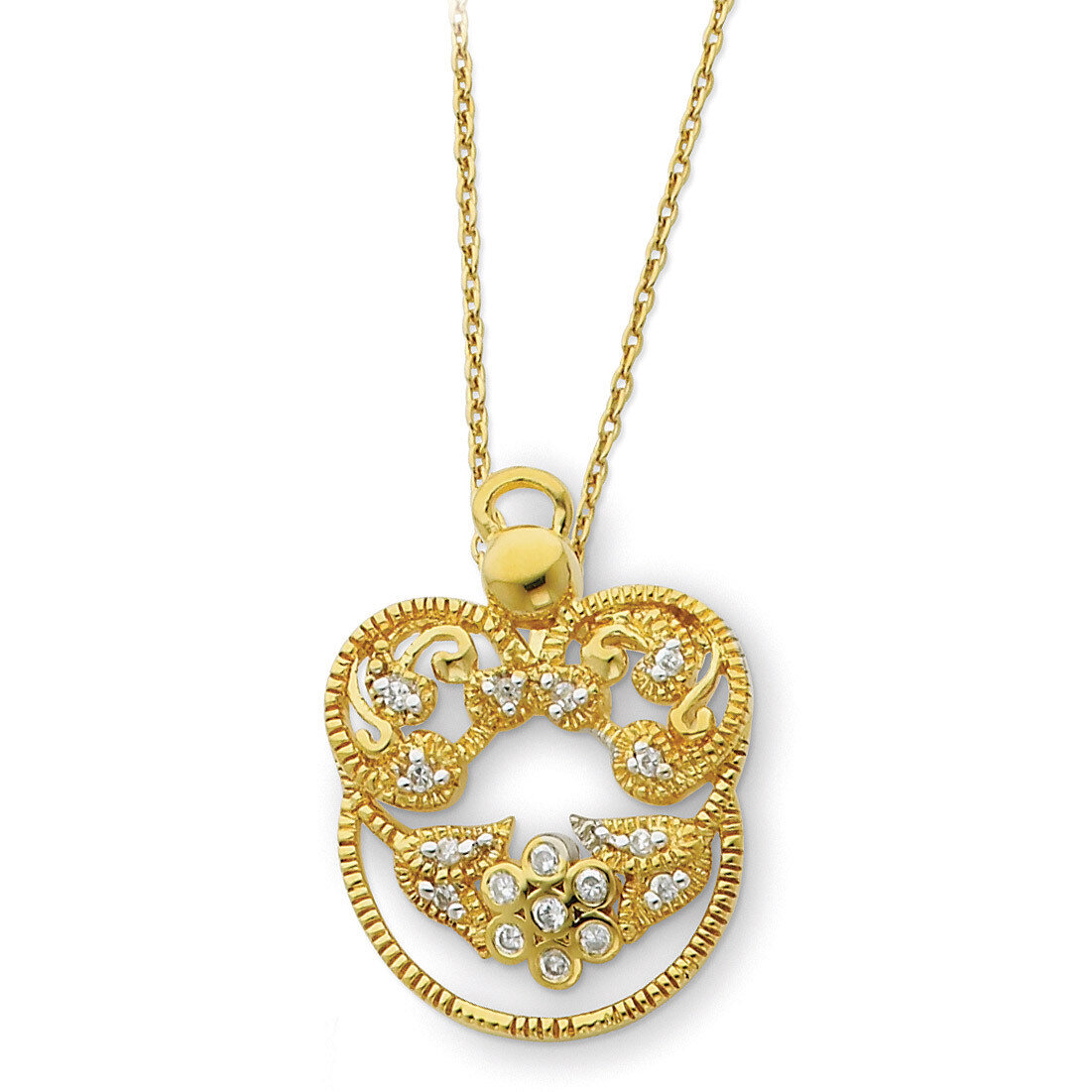 Angel of Grace 18 Inch Necklace Sterling Silver &amp; Gold-plated with Diamonds QSX150, MPN: QSX150, 88…