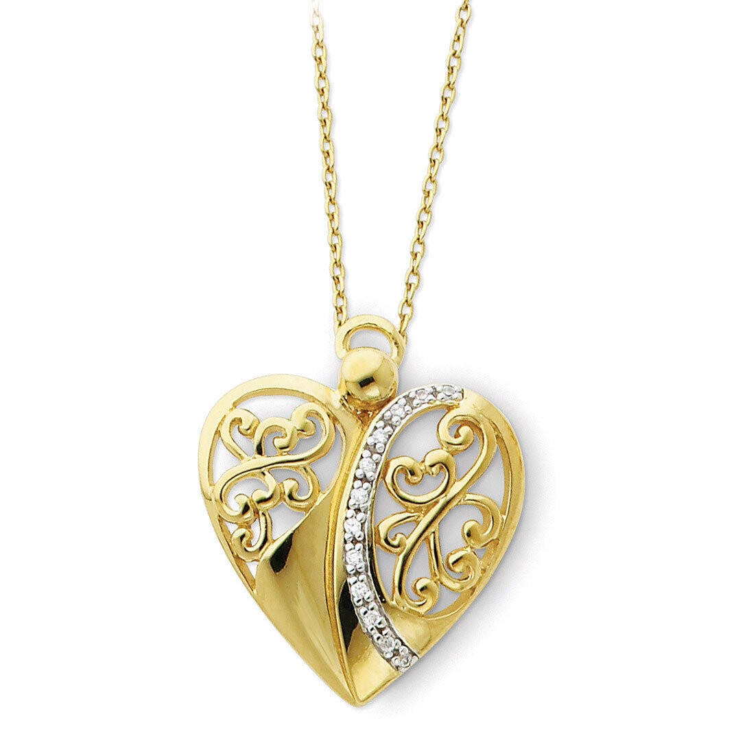 Angel of Love 18 Inch Necklace Sterling Silver &amp; Gold-plated with Diamonds QSX160, MPN: QSX160, 883…