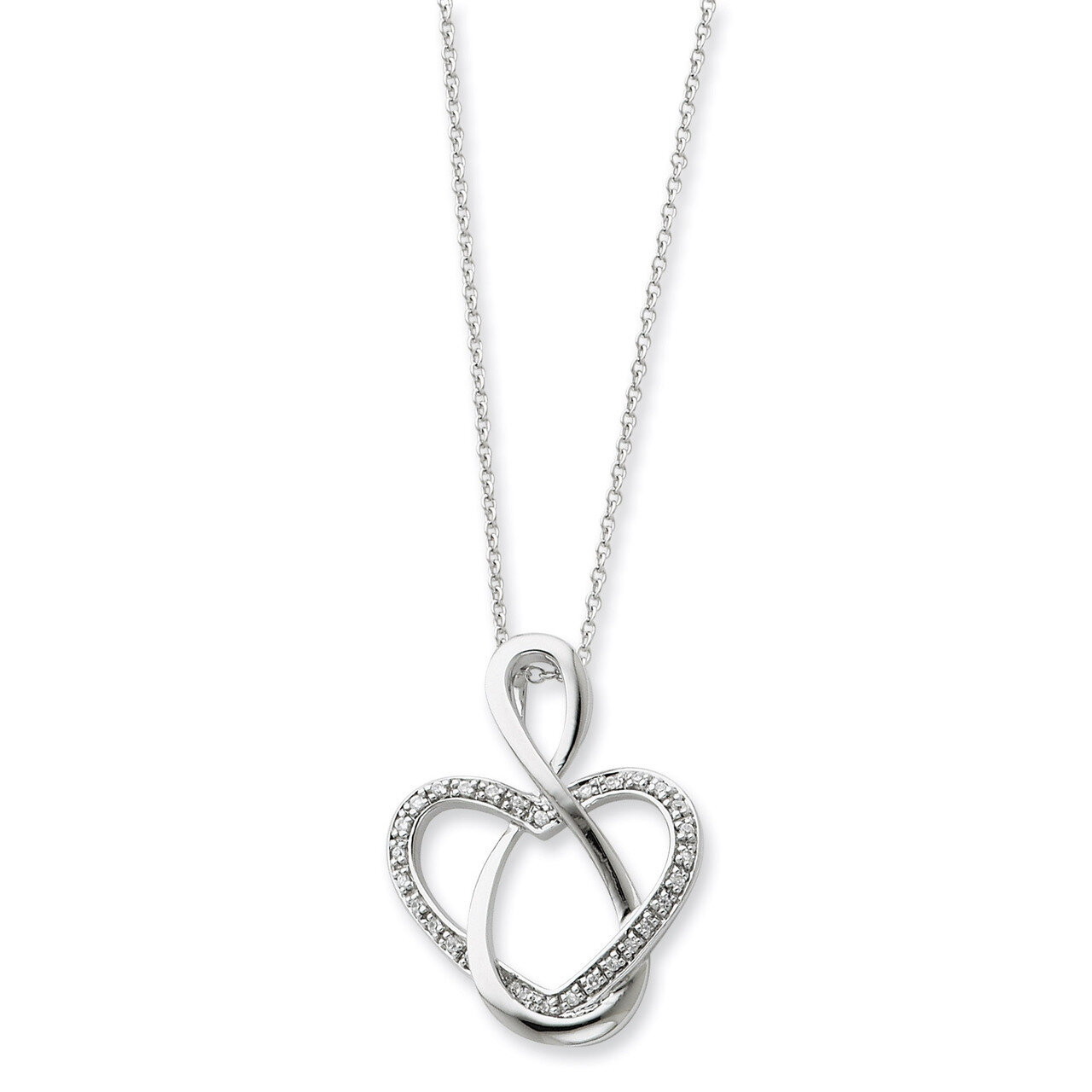 Lifetime Friend 18 Inch Necklace Sterling Silver with Diamonds QSX235, MPN: QSX235, 883957716886