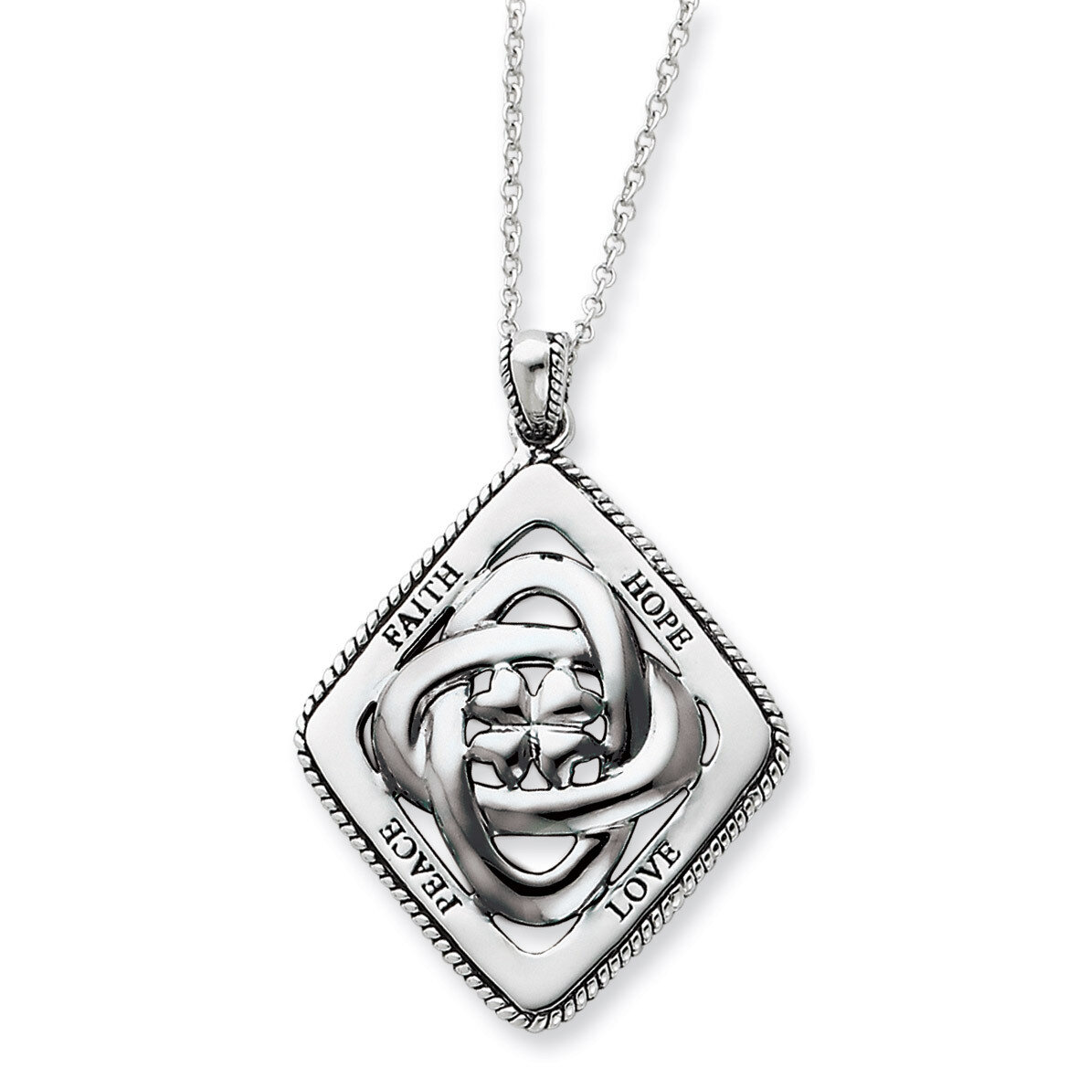 Family Blessings 18 Inch Necklace Sterling Silver Antiqued QSX242, MPN: QSX242, 883957716954