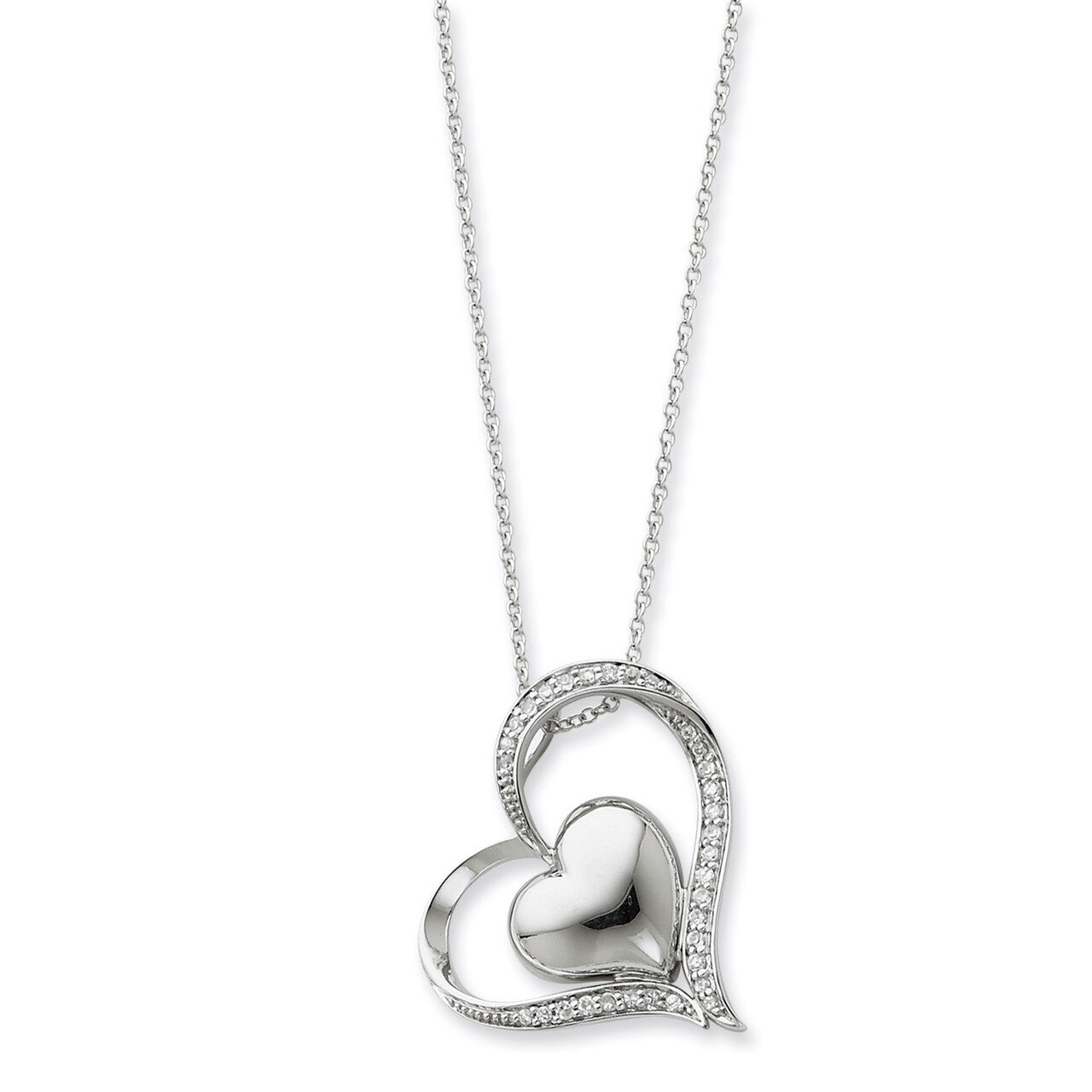 In My Heart 18 Inch Necklace Sterling Silver with Diamonds QSX244, MPN: QSX244, 883957716978