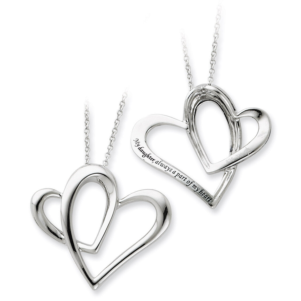 Daughter A Part of My Heart 18 Inch Necklace Sterling Silver QSX247