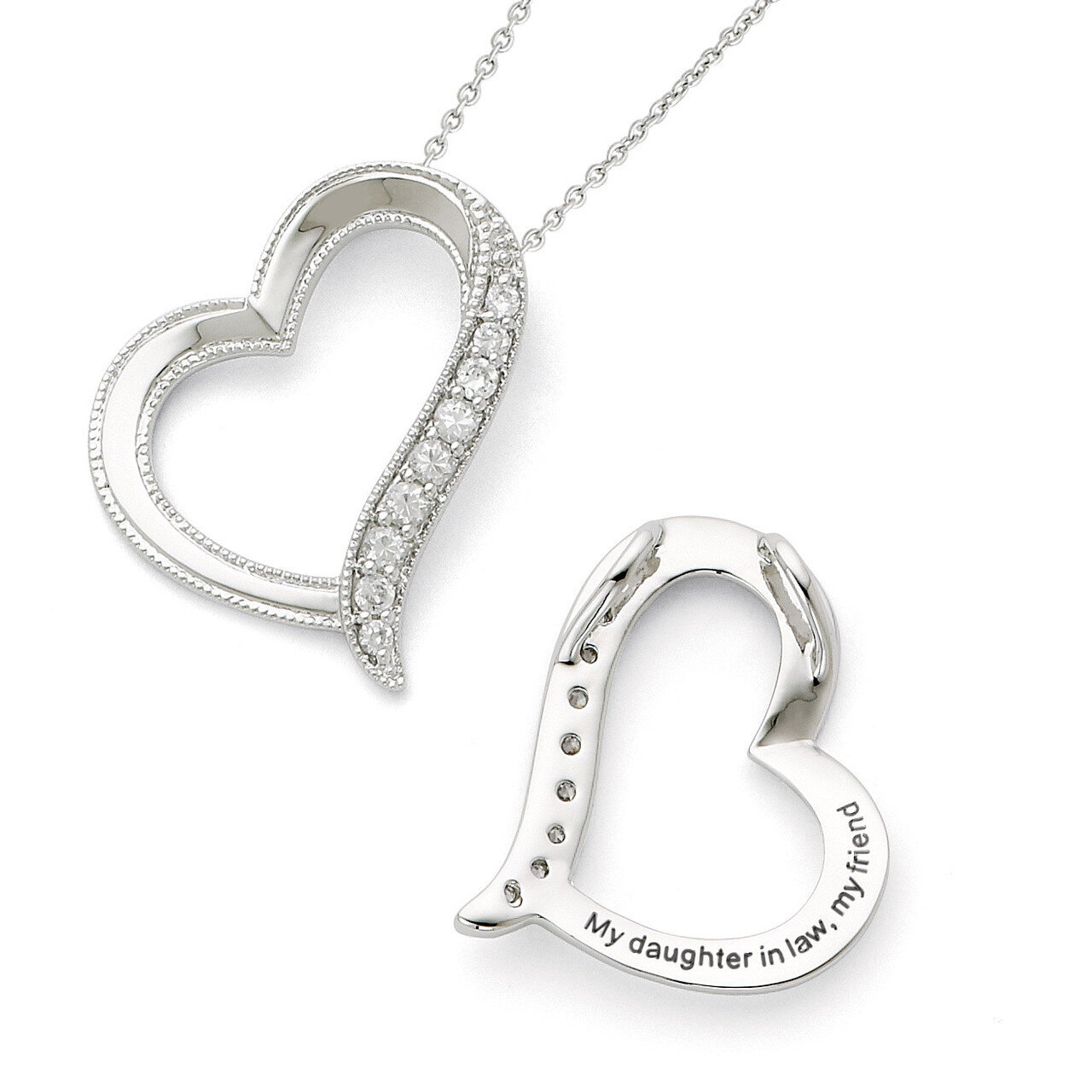 Diamond Daughter-In-Law 18 Inch Necklace Sterling Silver Antiqued QSX286, MPN: QSX286, 883957293714