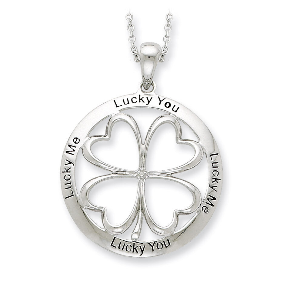 Lucky Me, Lucky You 18 Inch Necklace Sterling Silver Antiqued QSX289