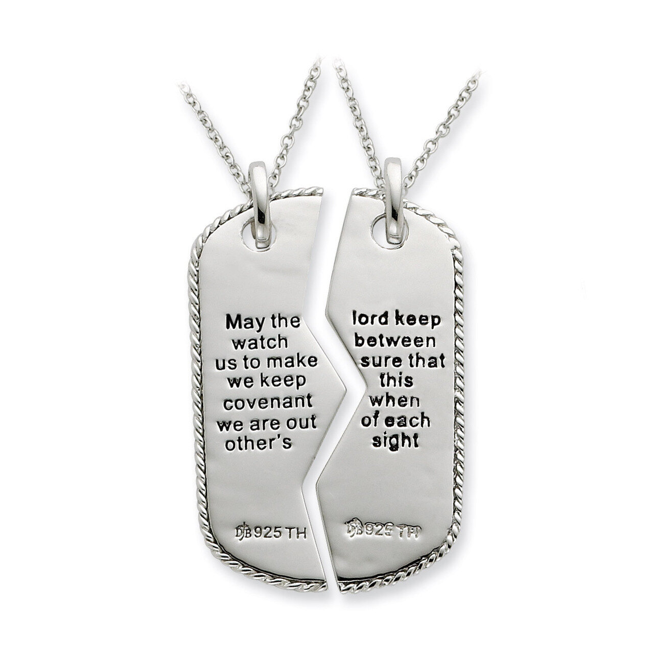 Military Dog Tag For Two 18 Inch Necklaces Sterling Silver Antiqued QSX330, MPN: QSX330, 8839573218…