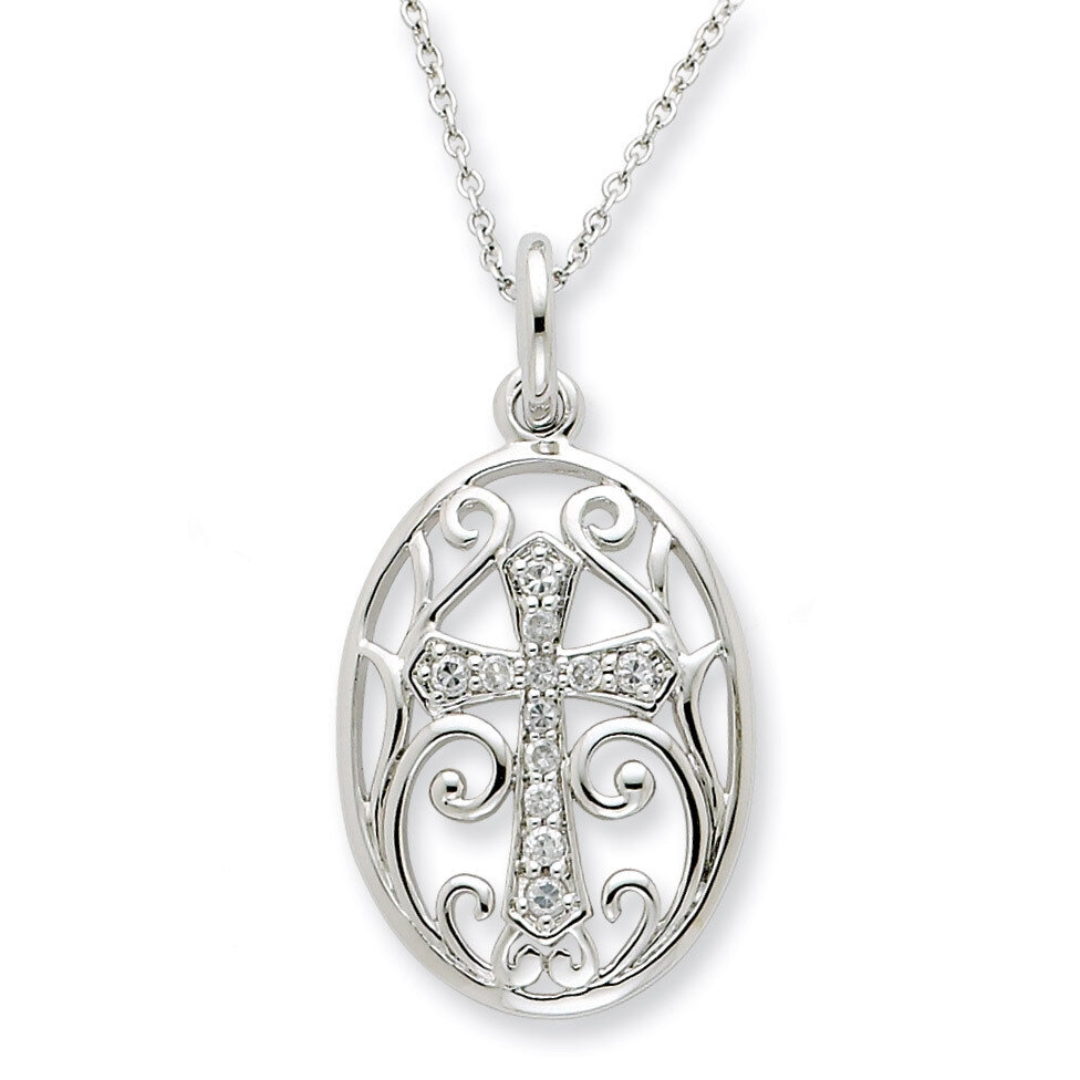 A Second Start 18 Inch Necklace Sterling Silver with Diamonds QSX352, MPN: QSX352, 883957322346