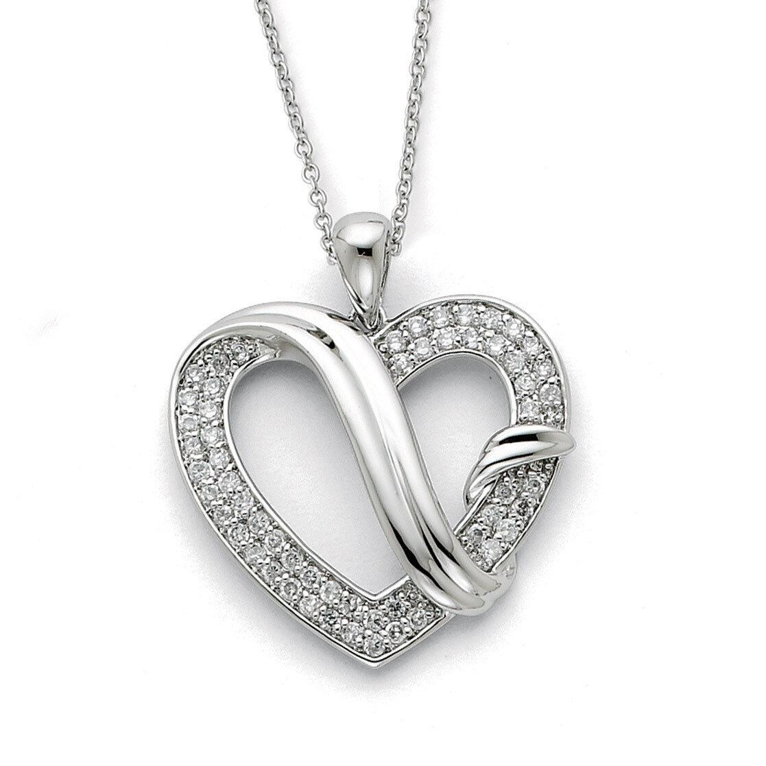 Forever Grateful 18 Inch Necklace Sterling Silver with Diamonds QSX381, MPN: QSX381, 883957297866