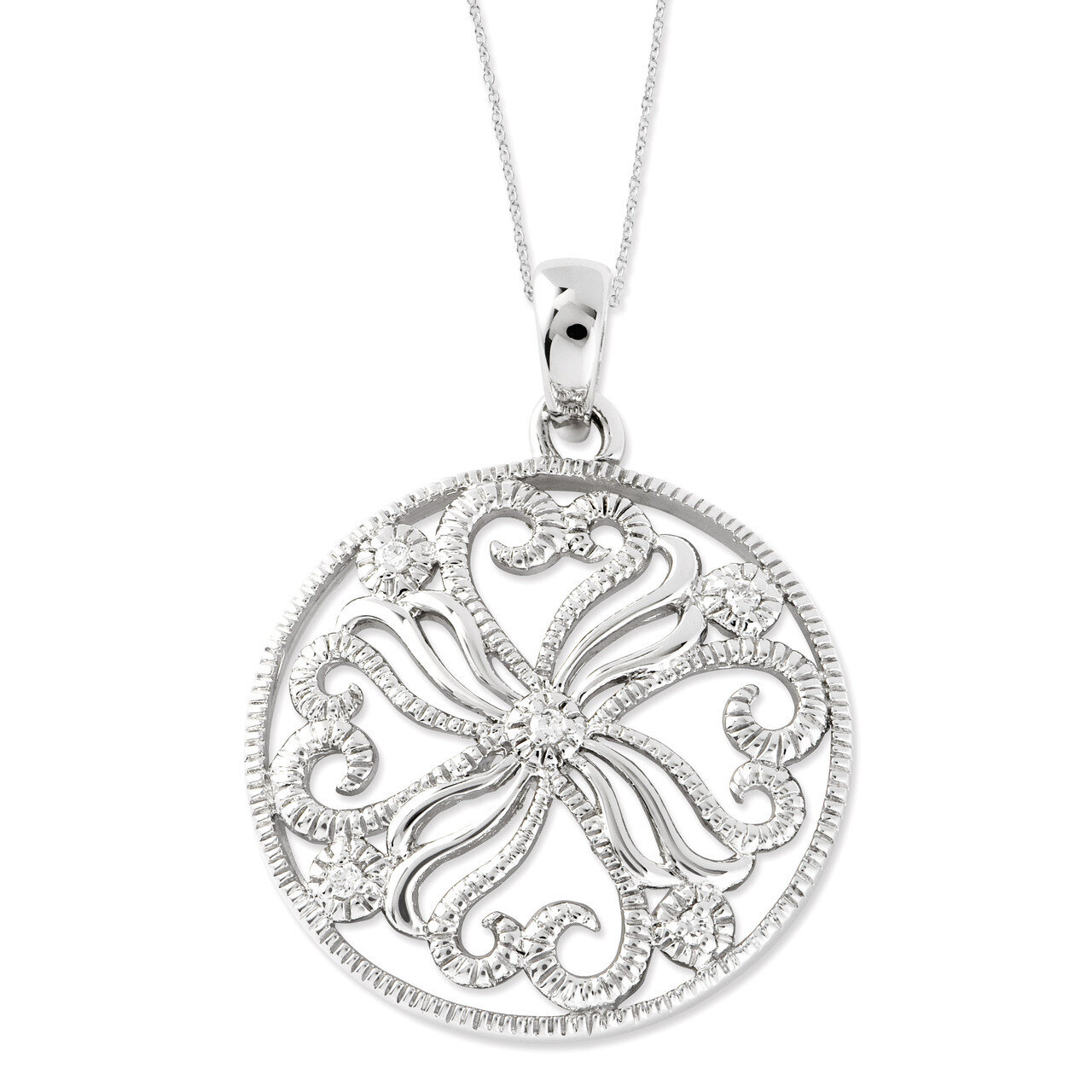 Kindred Spirit 18 Inch Swirls Necklace Sterling Silver with Diamonds QSX452, MPN: QSX452, 886774974…
