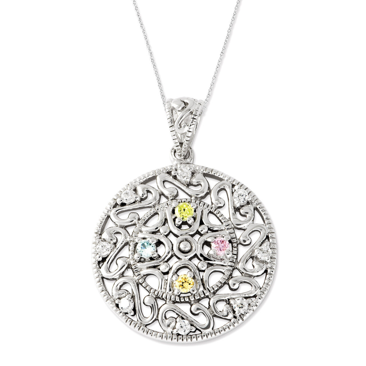Bliss 18 Inch Necklace Sterling Silver with Diamonds QSX474
