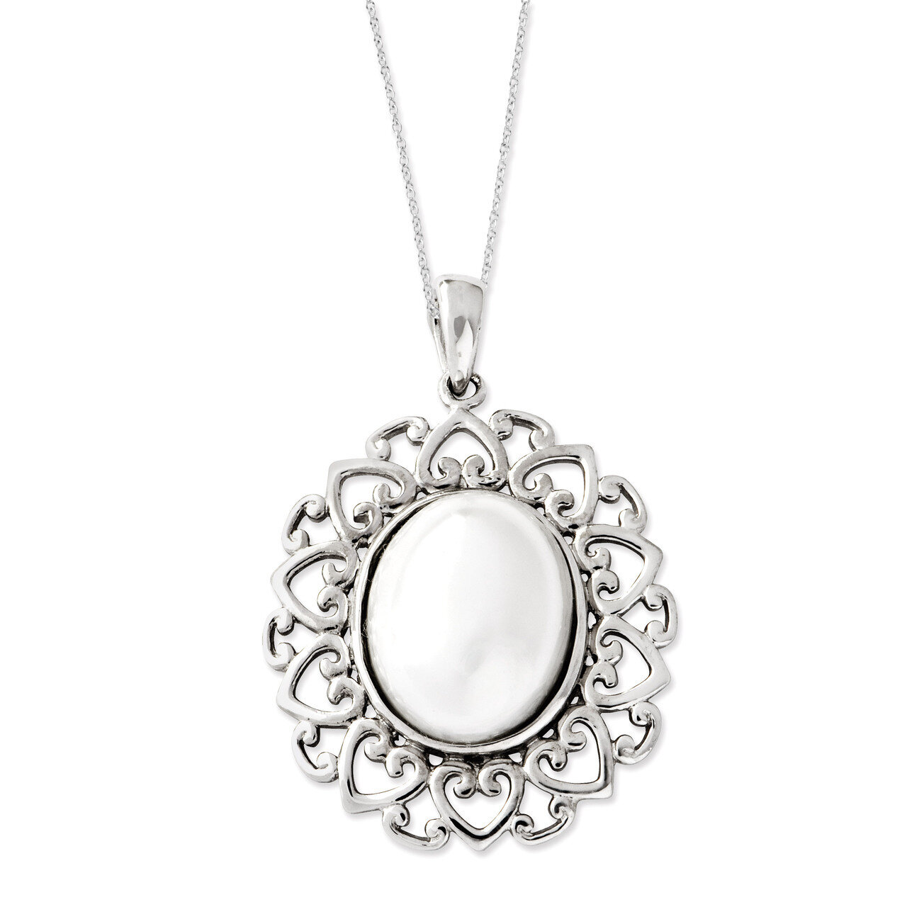 Cultured Pearl/Pearl Of Contentment 18 Inch Necklace Sterling Silver QSX476, MPN: QSX476, 886774974…