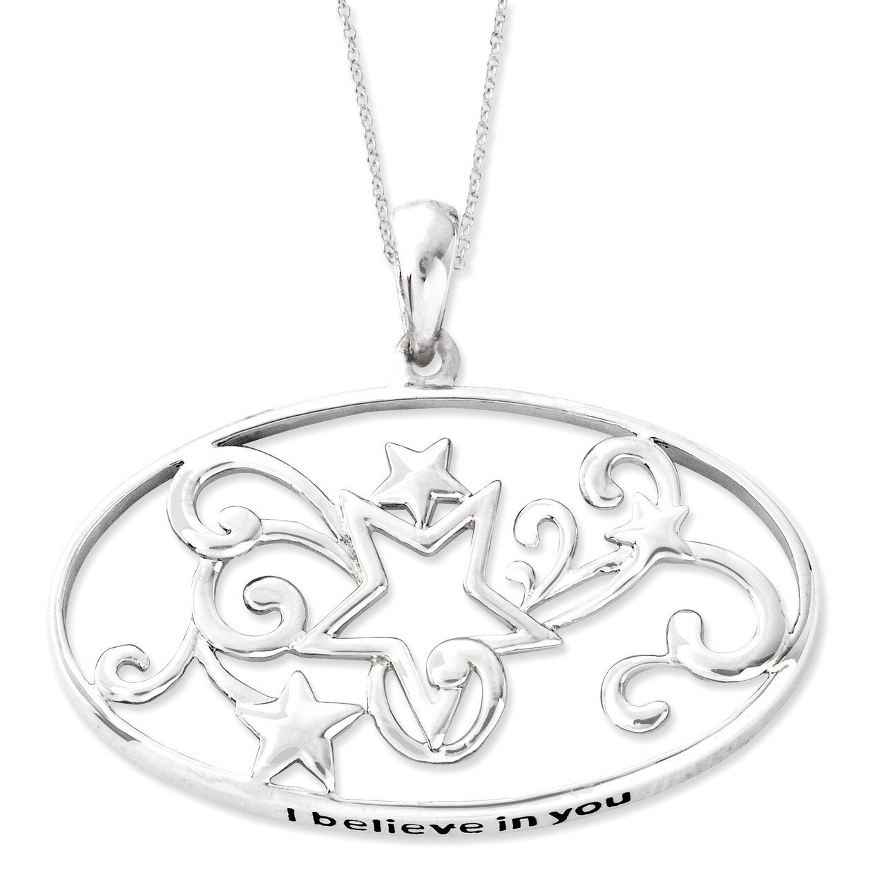 I Believe In You 18 Inch Star Necklace Sterling Silver Antiqued QSX522, MPN: QSX522, 886774557786