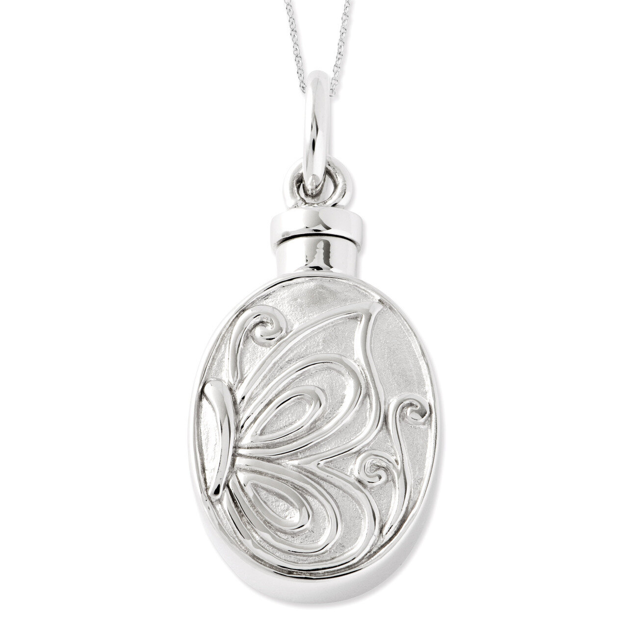 Butterfly Ash Holder 18 Inch Necklace Sterling Silver QSX538