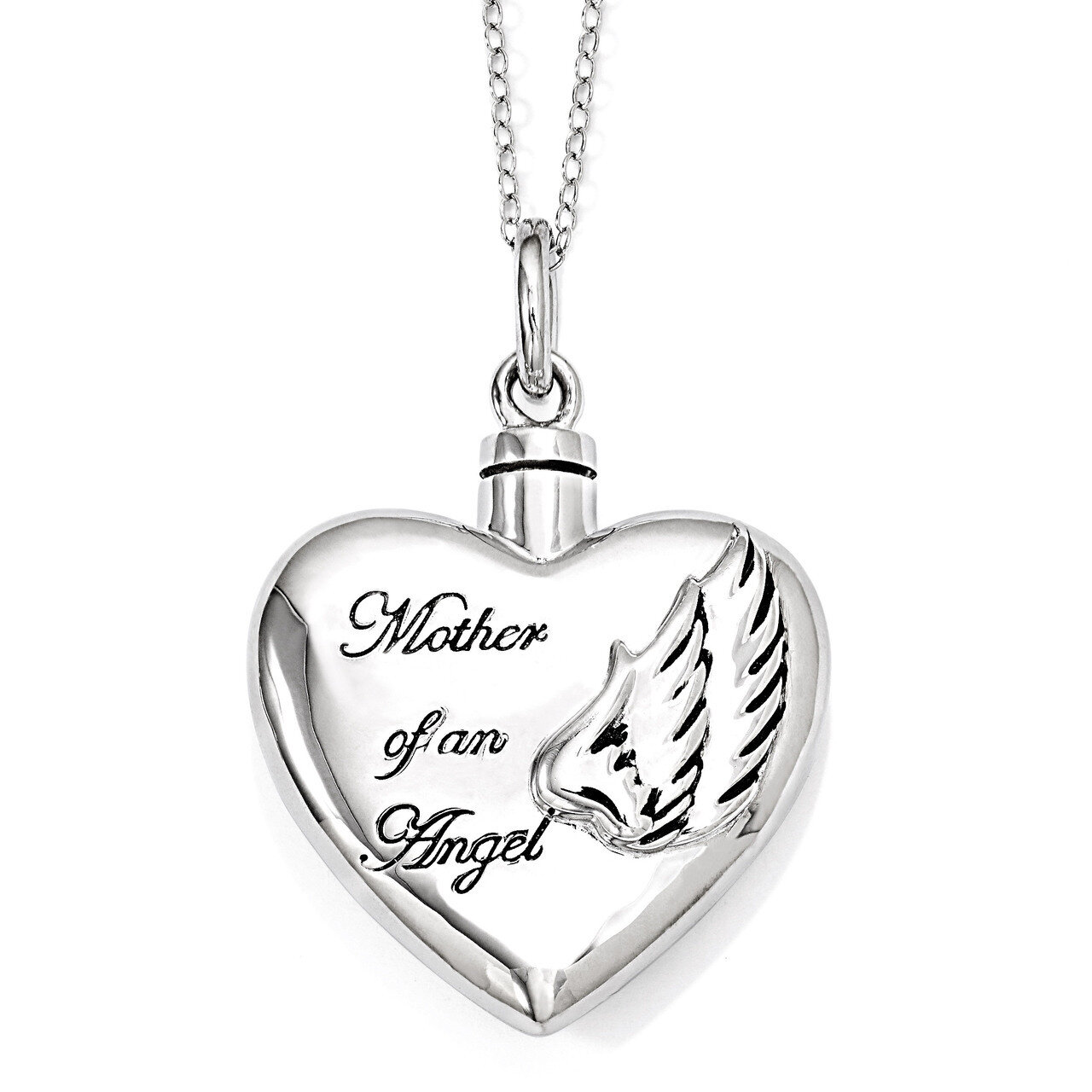 Mother of an Angel Ash Holder 18 Inch Necklace Sterling Silver QSX571