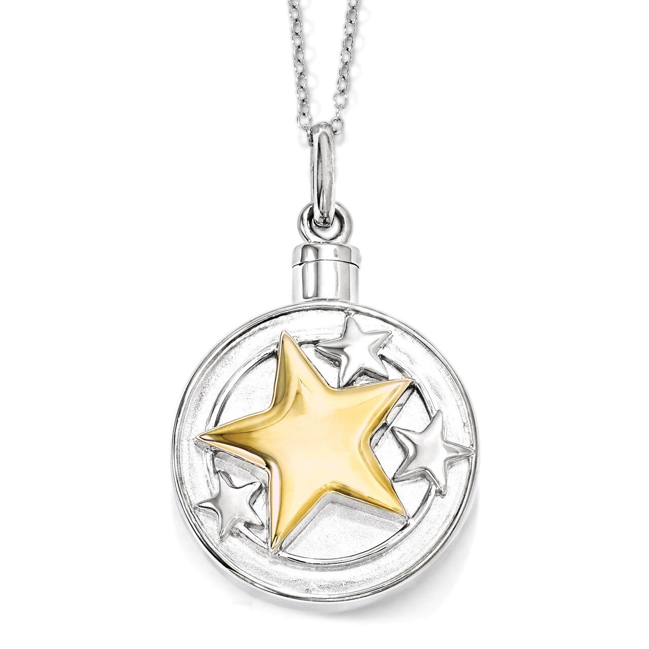 Your Brightest Star Ash Holder 18 Inch Necklace Sterling Silver Gold-plated QSX574