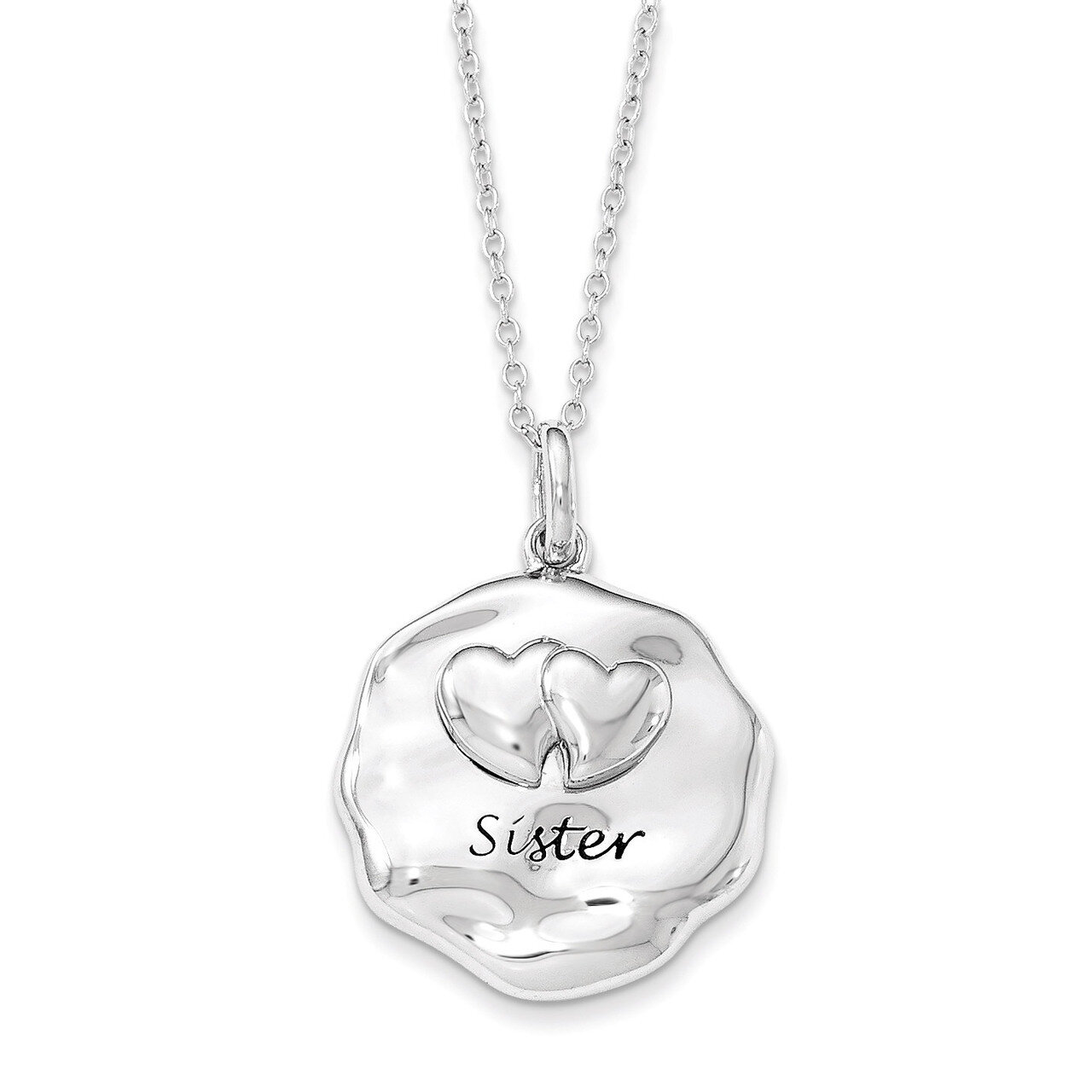 For You My Sister 18 Inch Necklace Sterling Silver Antiqued QSX597