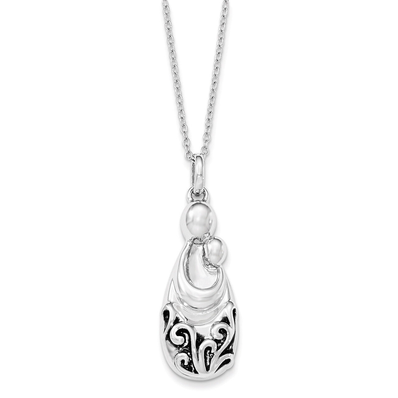 Mother's Pride and Joy 18 Inch Necklace Sterling Silver QSX598
