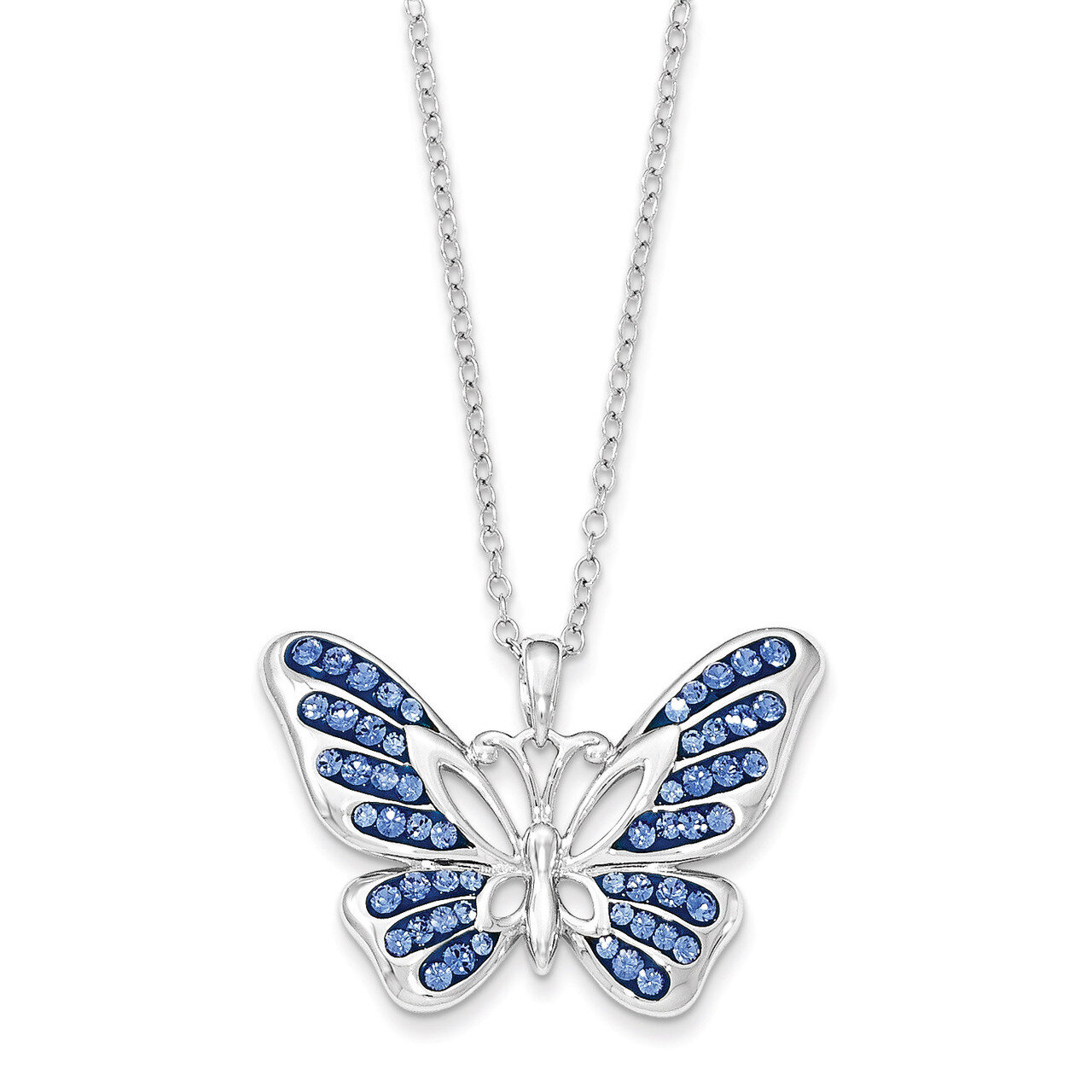 Swarovski Elements Never Give Up Butterfly 18 Inch Necklace Sterling Silver QSX613, MPN: QSX613, 19…
