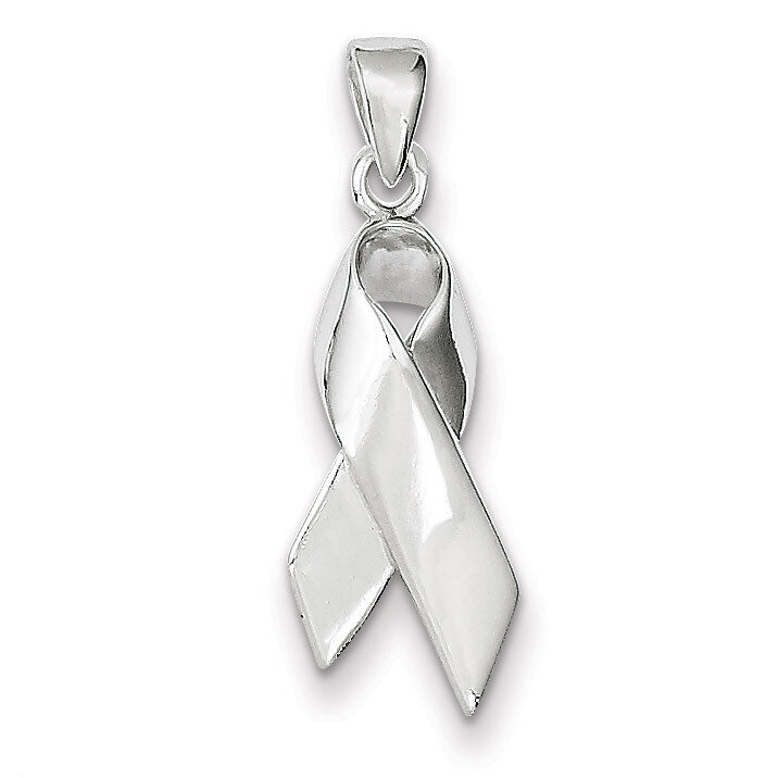 Cancer Awareness Ribbon Charm Sterling Silver QC7514
