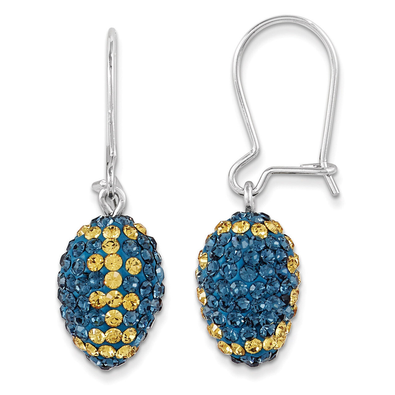 University of Michigan Football Earrings Sterling Silver Swarovski Elements CE0172-44
