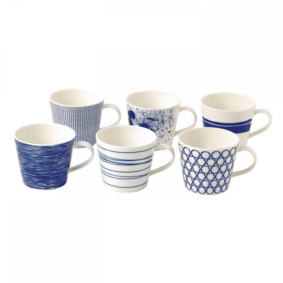 Royal Doulton Pacific Set Of 6 Accent Mugs Mixed Patterns