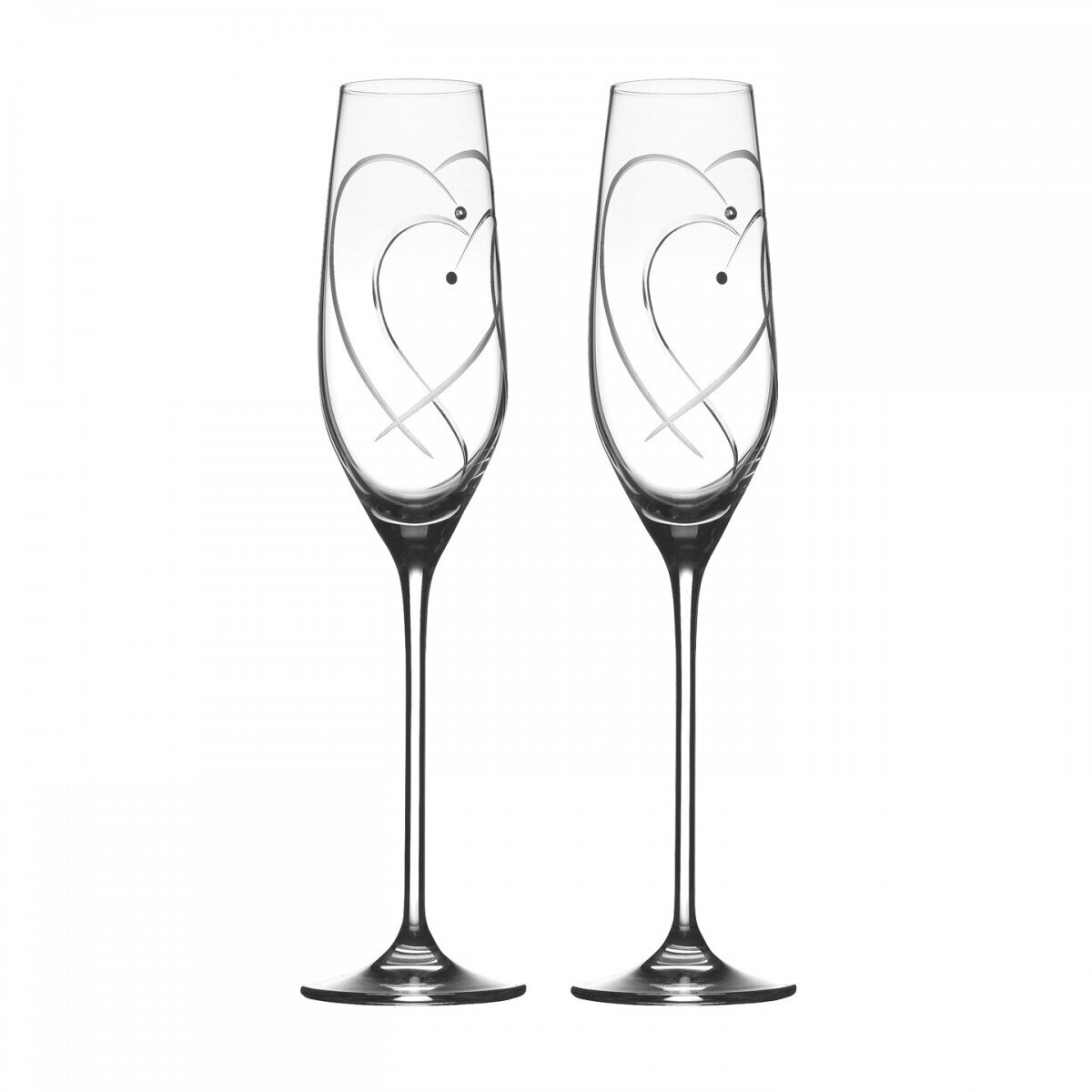 Royal Doulton Promises Two Hearts Entwined Flute Pair