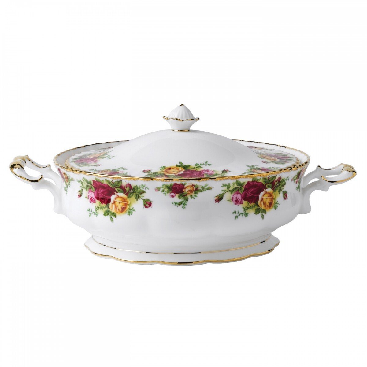 Royal Albert Old Country Roses Covered Vegetable Dish 50 Oz