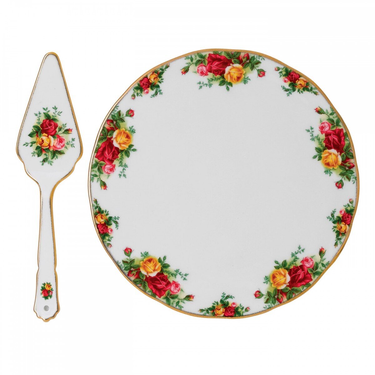 Royal Albert Old Country Roses Tea Party Cake Plate &amp; Server, MPN: 40001863, 701587019163