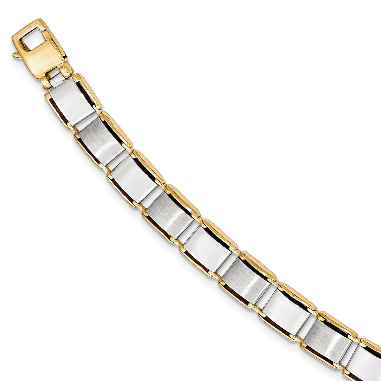 8.5 Inch Bracelet 14k Two-tone Gold Brushed Polished GB231-8.25
