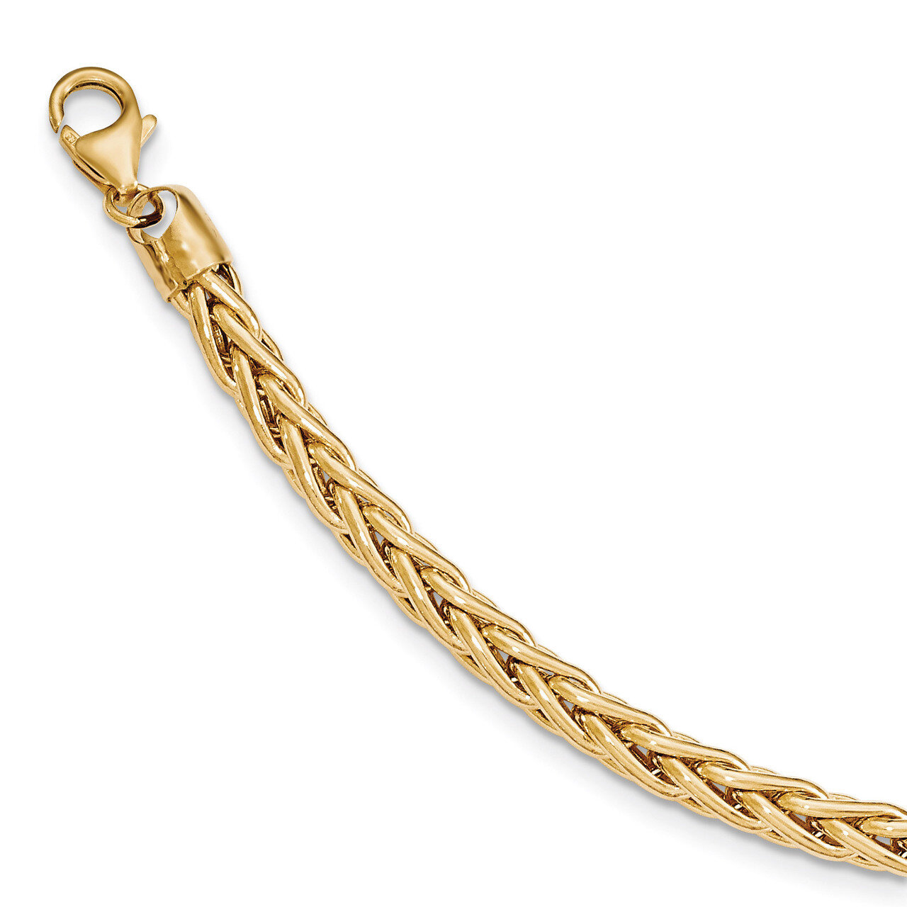 8.5 Inch Wheat Chain Bracelet 14k Gold Polished GB240-8.5