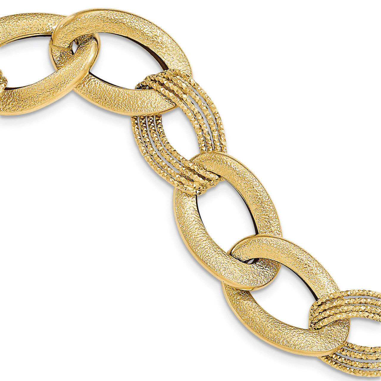 Fancy Link Bracelet 14k Gold SF2119-7.5, MPN: SF2119-7.5, 191101362651