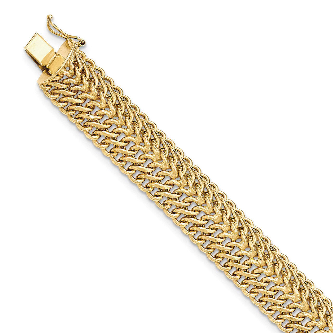 7.5 Inch Fancy Link Bracelet 14k Gold Polished SF2156-7.5