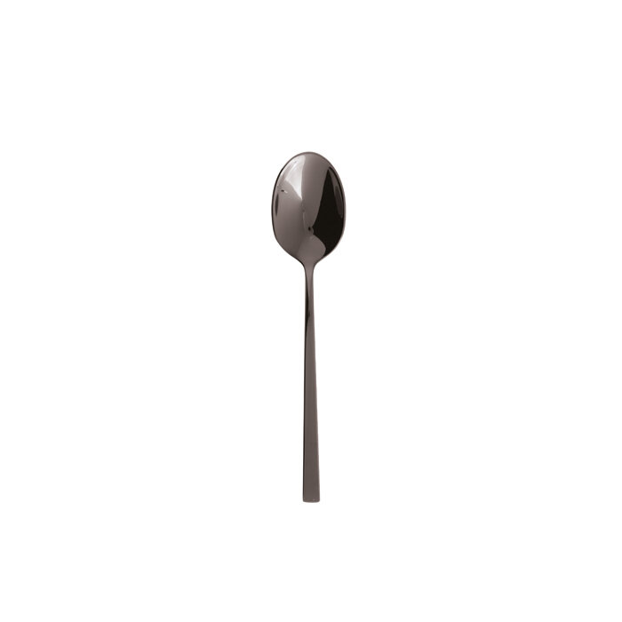 Sambonet linea q black tea coffee spoon 5 3/8 inch - 18/10 stainless steel pvd finishing