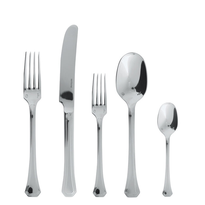 Sambonet deco 5 piece place setting solid handle - 18/10 stainless steel, MPN: 52503-93, 7909552579…