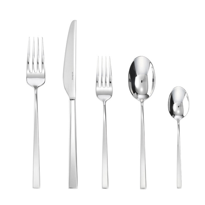 Sambonet linea q 5 piece place setting solid handle - 18/10 stainless steel