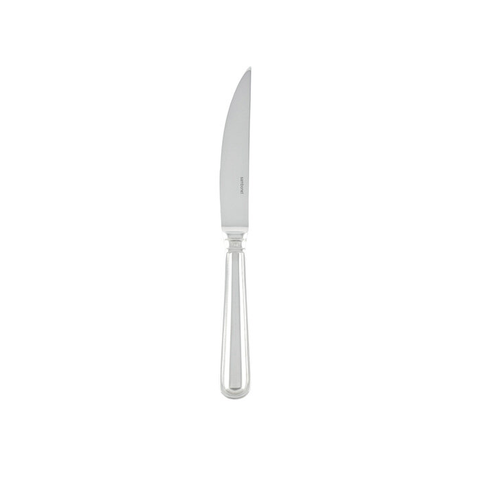 Sambonet contour steak knife solid handle 8 7/8 inch - silverplated on 18/10 stainless steel