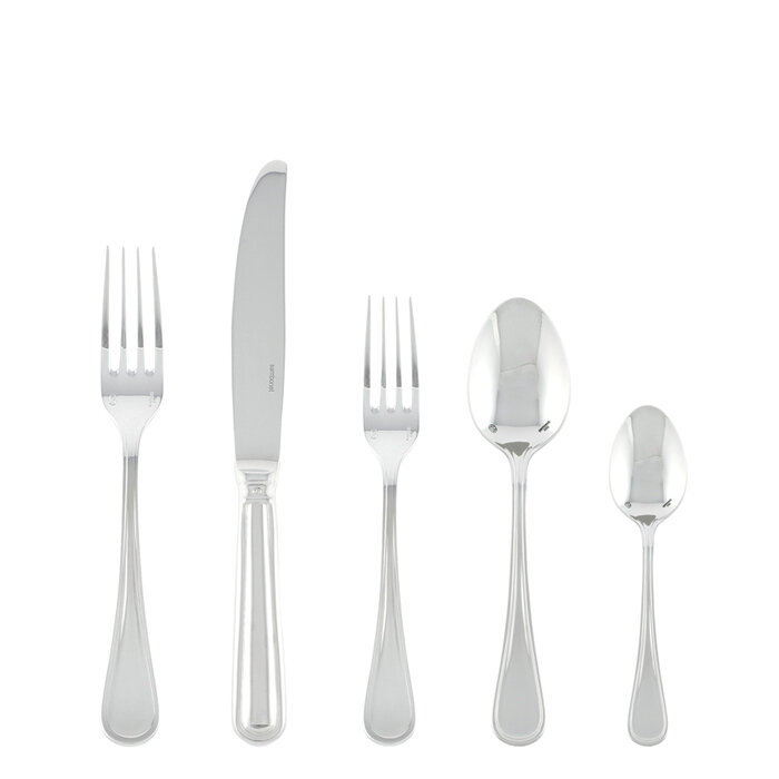 Sambonet contour 5 piece place setting hollow handle - silverplated on 18/10 stainless steel