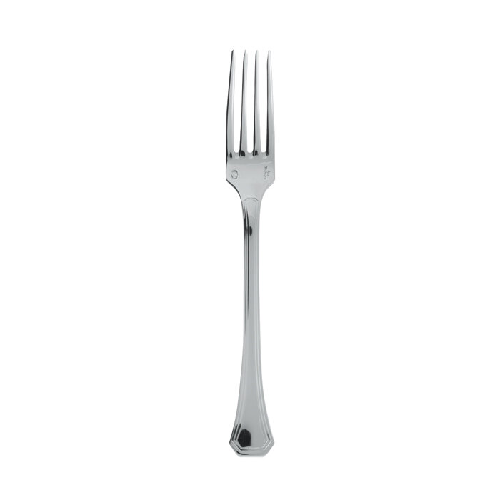 Sambonet deco table fork 8 1/8 inch - silverplated on 18/10 stainless steel