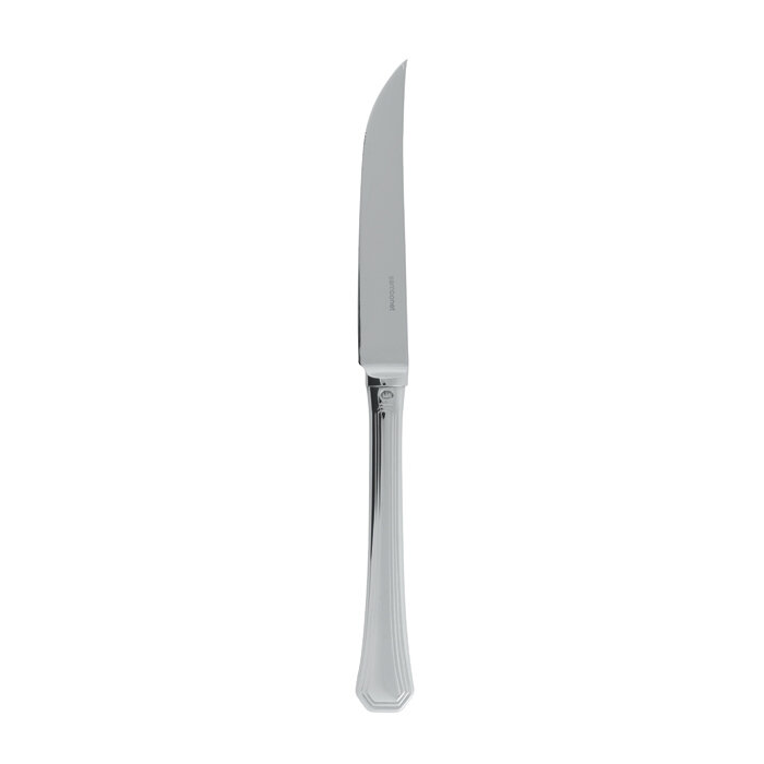 Sambonet deco steak knife hollow handle orfevre 9 1/8 inch - silverplated on 18/10 stainless steel,…