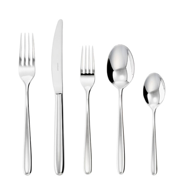Sambonet hannah 5 piece place setting solid handle - silverplated on 18/10 stainless steel, MPN: 52…