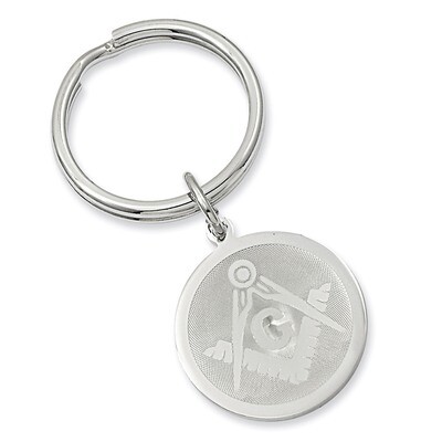 Kelly Waters Round Masonic Key Ring Rhodium-plated GL8702, MPN: GL8702,