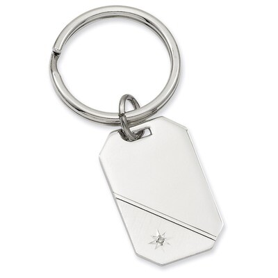 Kelly Waters Star Cut .001ct. Diamond Key Ring Rhodium-plated GL8689, MPN: GL8689, 196904090480