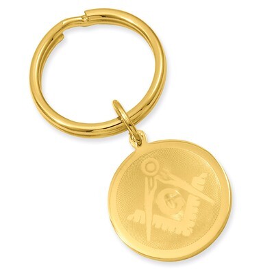 Kelly Waters Round Masonic Key Ring Gold-plated GL8703, MPN: GL8703,