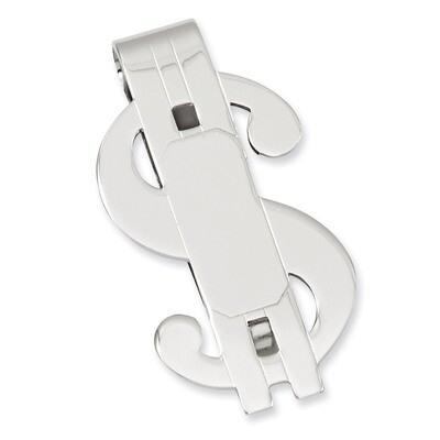 Kelly Waters Dollar Sign Money Clip Rhodium-plated Polished GL8734, MPN: GL8734, 196904086537