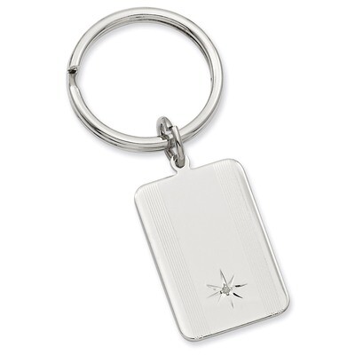 Kelly Waters Star Cut .001ct. Diamond Key Ring Rhodium-plated GL8716, MPN: GL8716, 196904085455