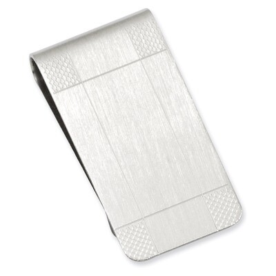 Kelly Waters Patterned Corner Money Clip Rhodium-plated Satin GL8736, MPN: GL8736, 886774643809