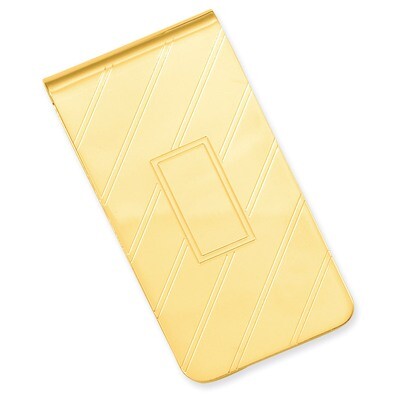 Kelly Waters Etched Diagonal Line Money Clip Gold-plated GL8756, MPN: GL8756, 196904089699