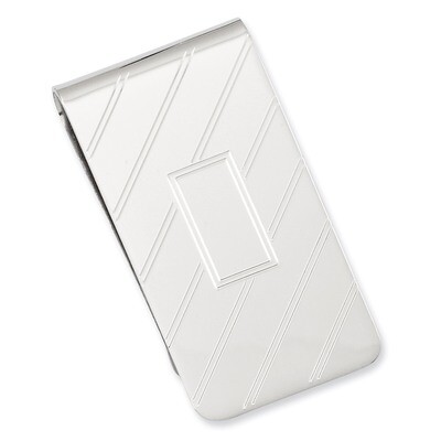 Kelly Waters Etched Diagonal Line Money Clip Rhodium-plated GL8757, MPN: GL8757, 196904090572