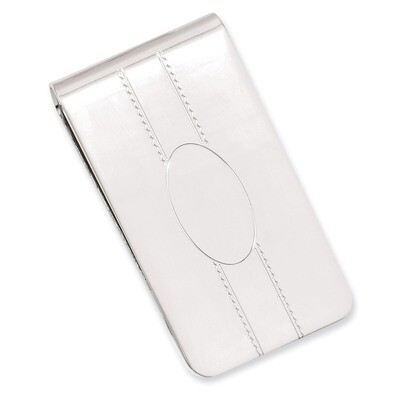 Kelly Waters Engravable Oval Center Money Clip Rhodium-plated GL8759, MPN: GL8759, 196904086513