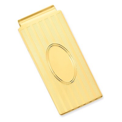 Kelly Waters Horizontal Lines Hinged Money Clip Gold-plated GL8766, MPN: GL8766, 191101055393