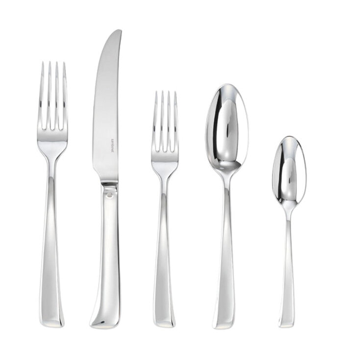 Sambonet imagine 5 piece place setting solid handle - silverplated on 18/10 stainless steel